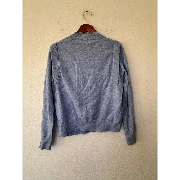 Hush Mock Neck Knit Sweater Womens Small Wool Blend Super Soft Blue Grannycore - Picture 6 of 6